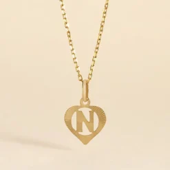Pendentif Eudocie Coeur Lettre Or Jaune
