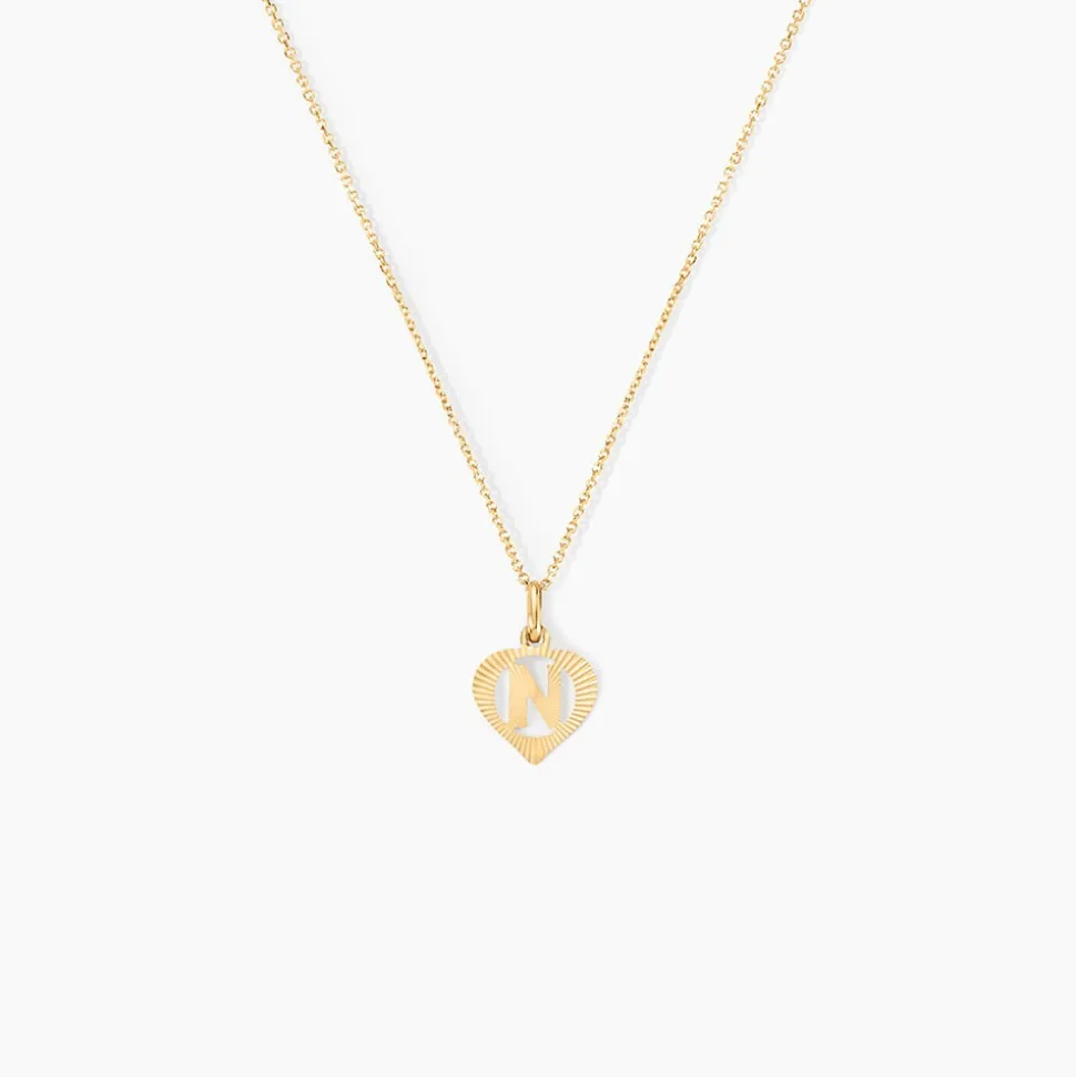Pendentif Eudocie Coeur Lettre Or Jaune