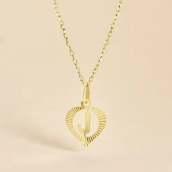 Pendentif Eudocie Coeur Lettre Or Jaune