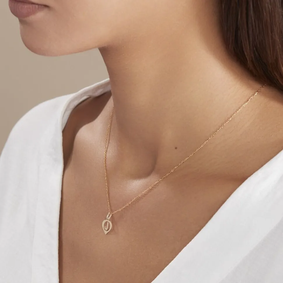 Pendentif Eudocie Coeur Lettre Or Jaune