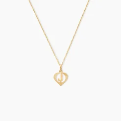 Pendentif Eudocie Coeur Lettre Or Jaune
