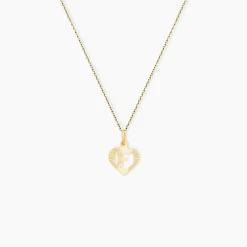 Pendentif Eudocie Coeur Lettre Or Jaune