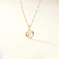 Pendentif Eudocie Coeur Lettre Or Jaune