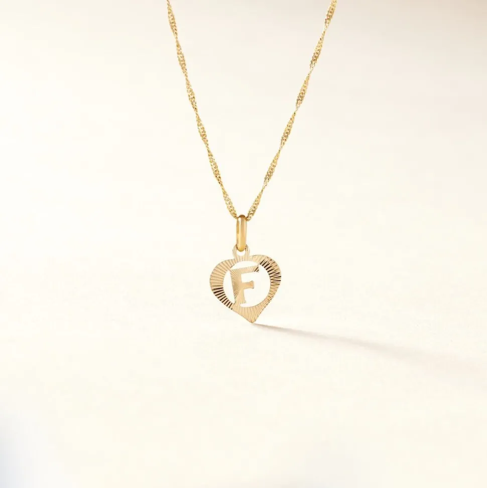 Pendentif Eudocie Coeur Lettre Or Jaune