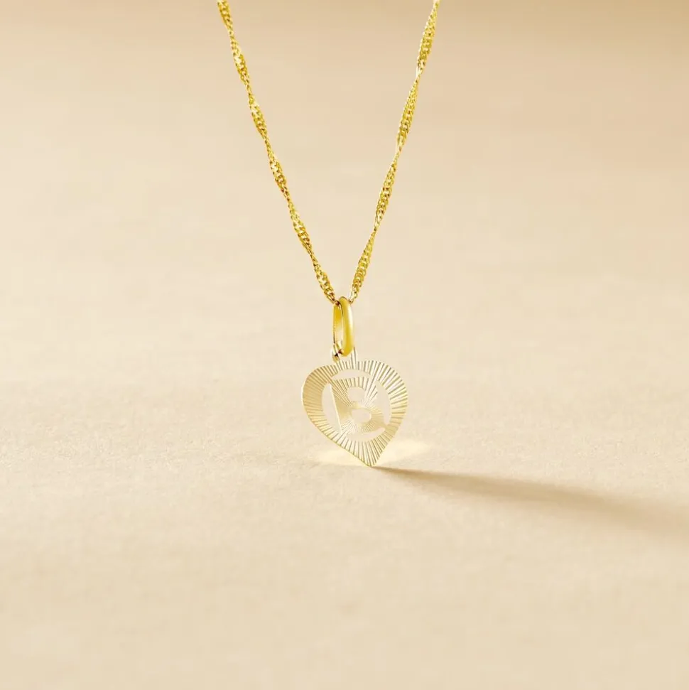Pendentif Eudocie Coeur Lettre Or Jaune