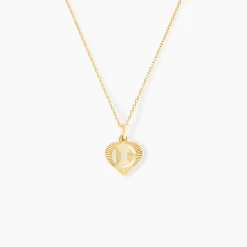 Pendentif Eudocie Coeur Lettre Or Jaune