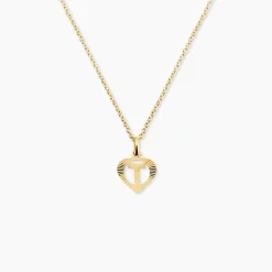 Pendentif Eudocie Coeur Lettre Or Jaune