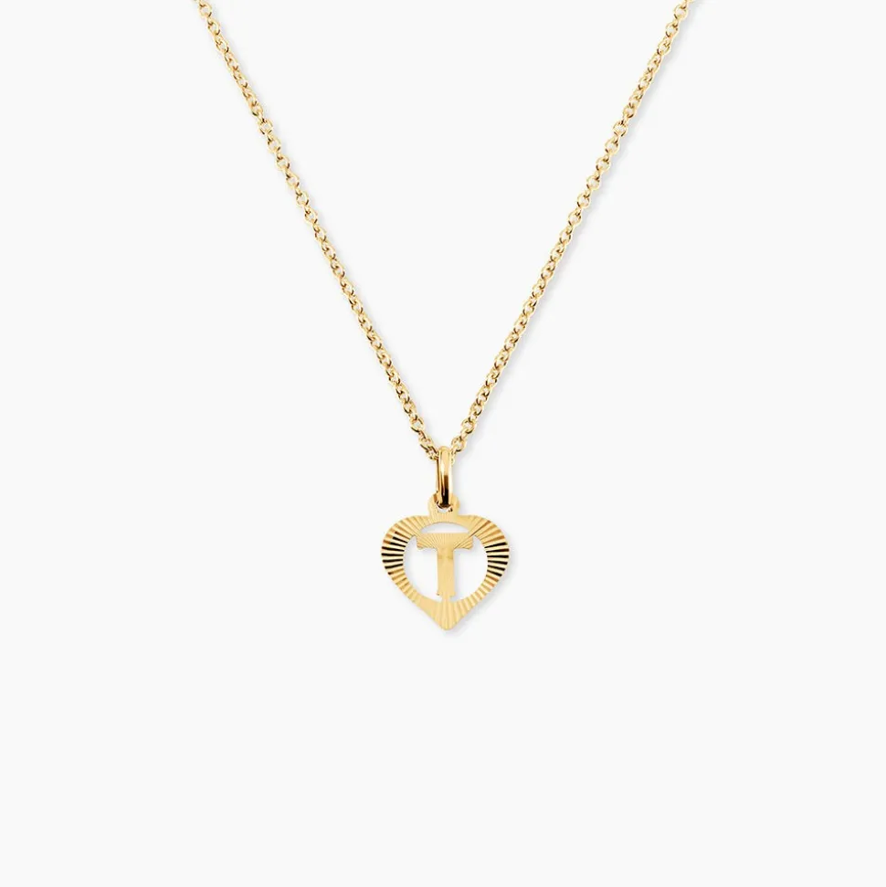 Pendentif Eudocie Coeur Lettre Or Jaune