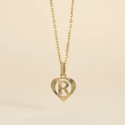 Pendentif Eudocie Coeur Lettre Or Jaune