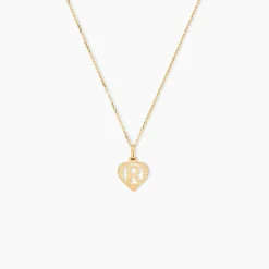 Pendentif Eudocie Coeur Lettre Or Jaune