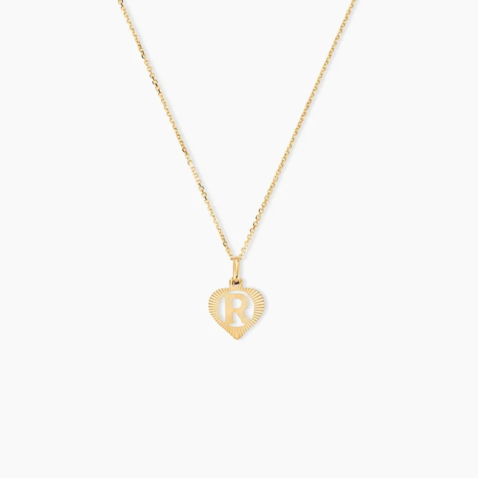 Pendentif Eudocie Coeur Lettre Or Jaune