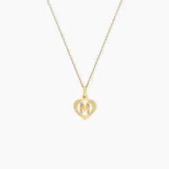 Pendentif Eudocie Coeur Lettre Or Jaune