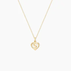 Pendentif Eudocie Coeur Lettre Or Jaune