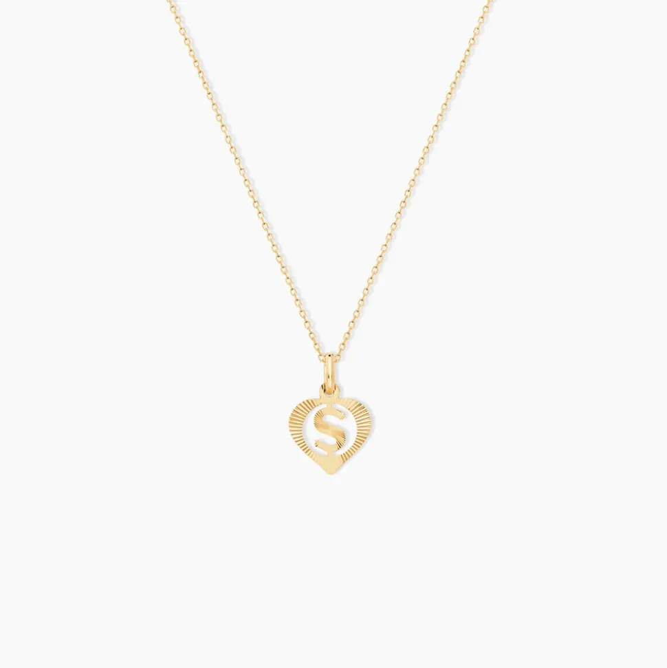 Pendentif Eudocie Coeur Lettre Or Jaune
