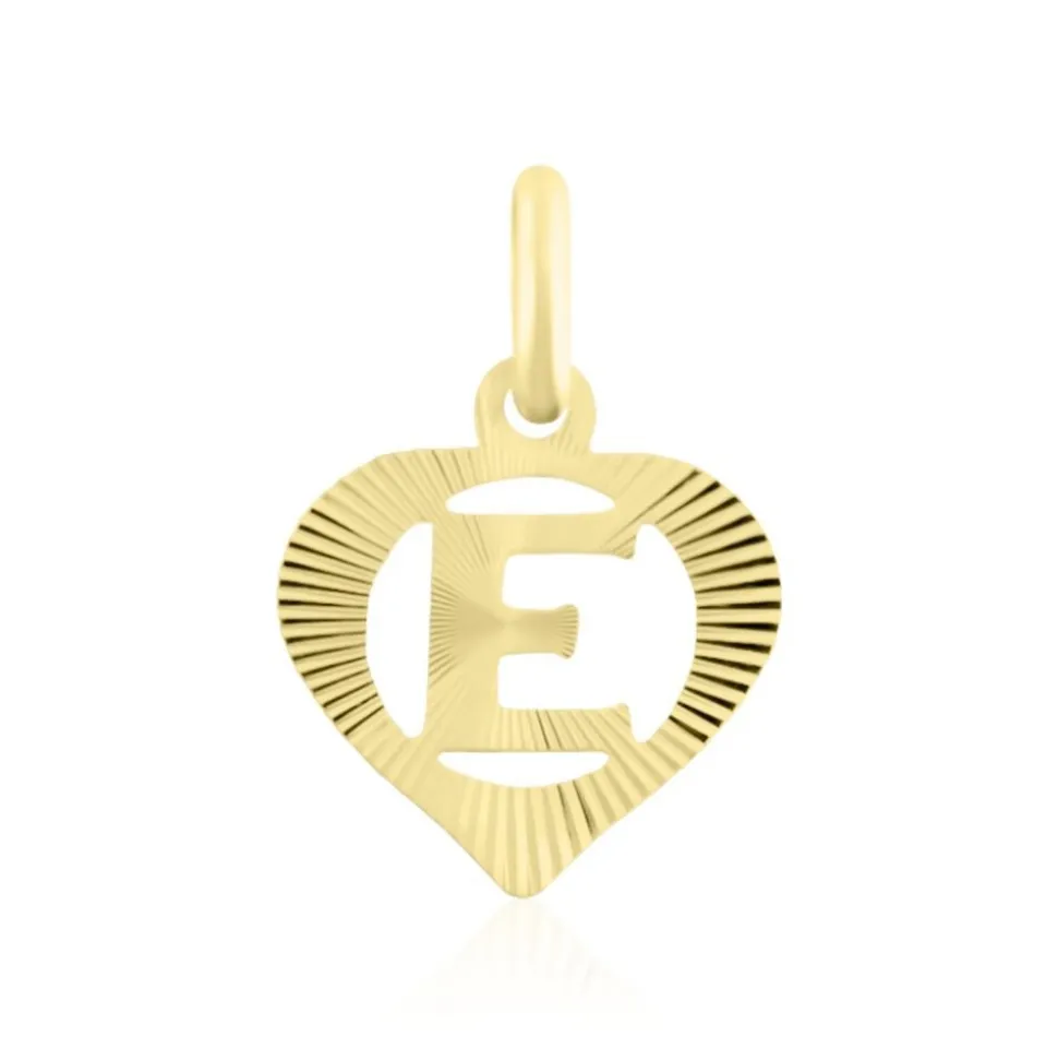 Pendentif Eudocie Coeur Lettre Or Jaune