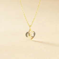 Pendentif Eudocie Coeur Lettre Or Jaune