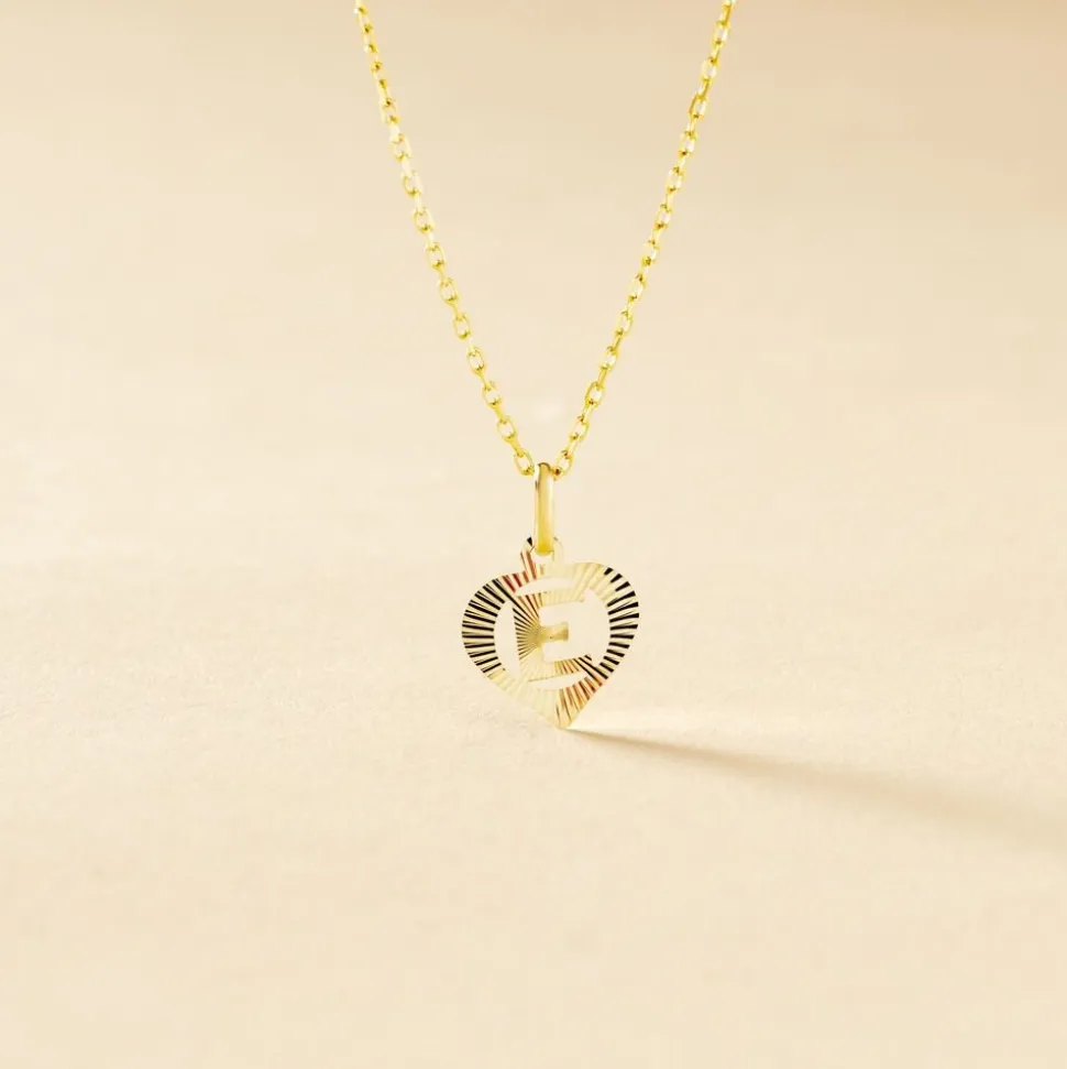 Pendentif Eudocie Coeur Lettre Or Jaune
