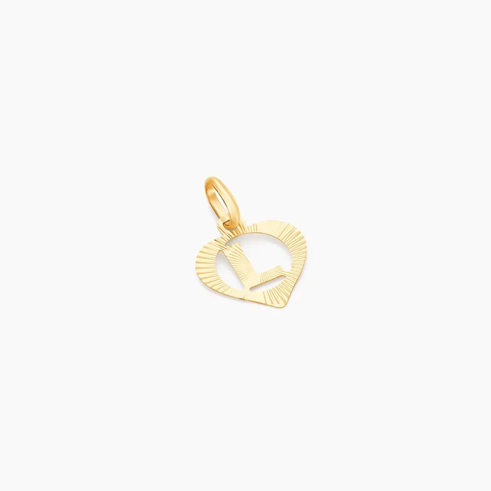 Pendentif Eudocie Coeur Lettre Or Jaune