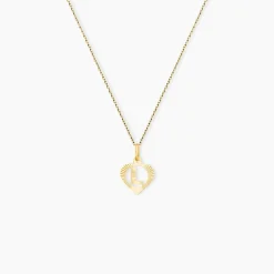 Pendentif Eudocie Coeur Lettre Or Jaune