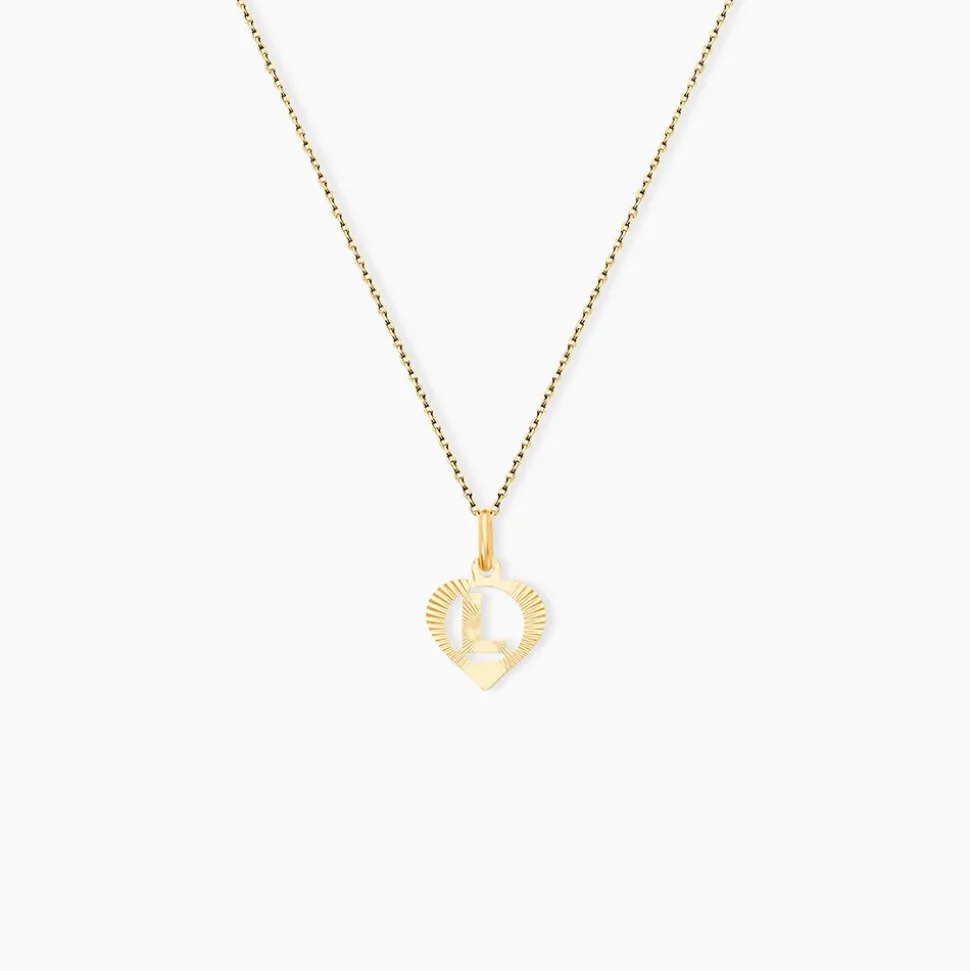 Pendentif Eudocie Coeur Lettre Or Jaune