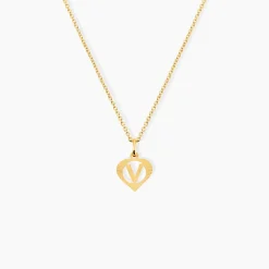 Pendentif Eudocie Coeur Lettre Or Jaune|Marc Orian Outlet