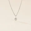 Pendentif Eudocie Coeur Lisse Or Blanc