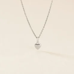 Pendentif Eudocie Coeur Lisse Or Blanc