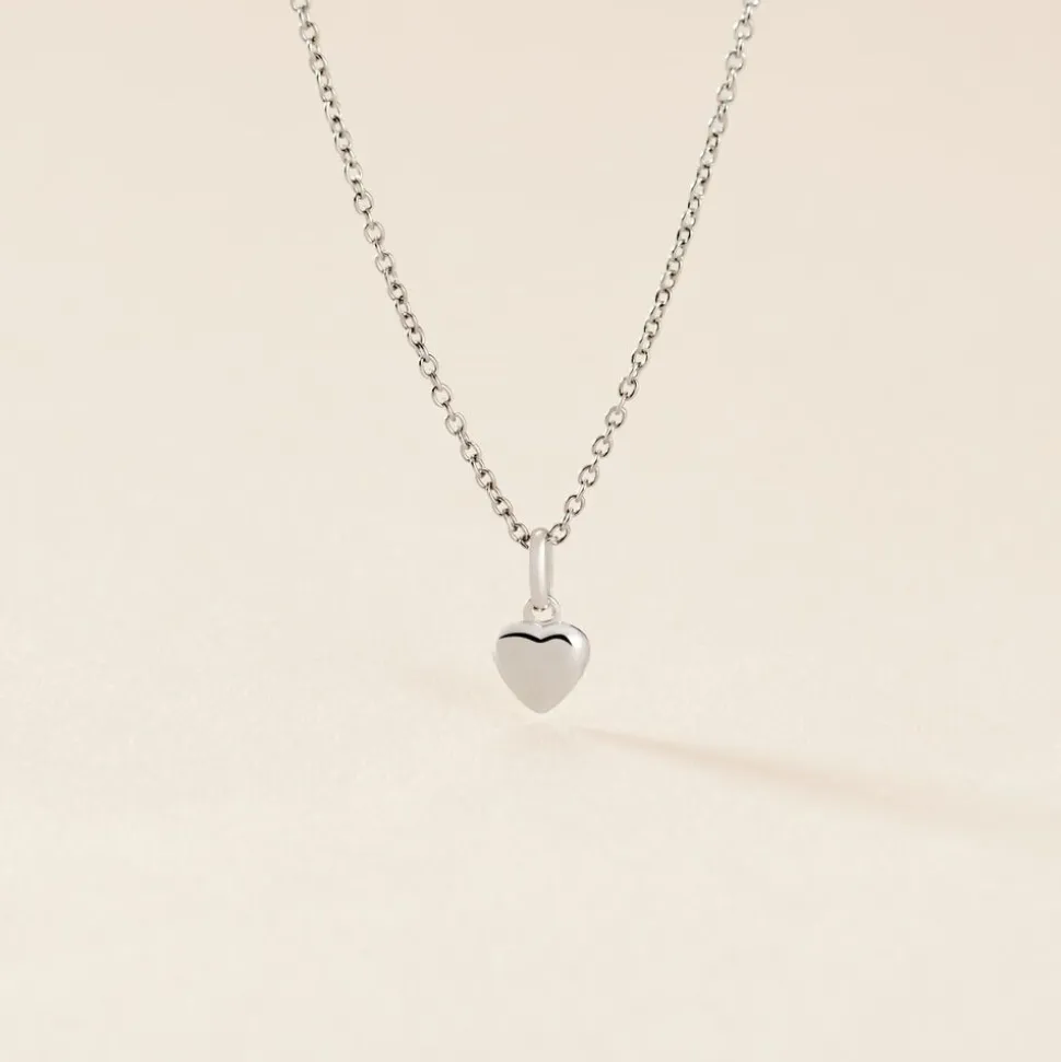 Pendentif Eudocie Coeur Lisse Or Blanc