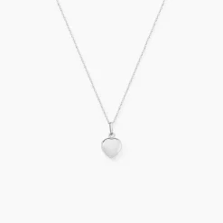 Pendentif Eudocie Coeur Lisse Or Blanc
