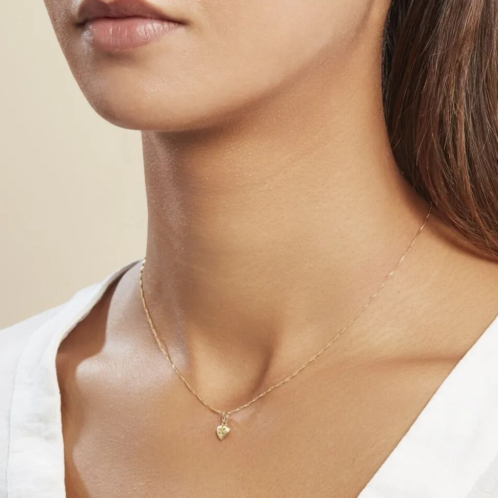 Pendentif Eudocie Coeur Mat Et Brillant Or Jaune