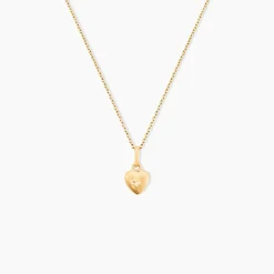 Pendentif Eudocie Coeur Mat Et Brillant Or Jaune