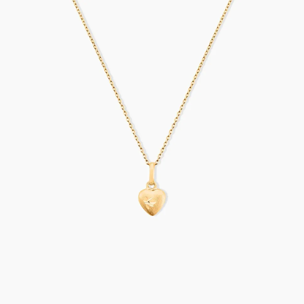 Pendentif Eudocie Coeur Mat Et Brillant Or Jaune