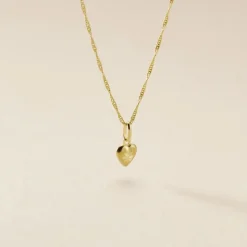 Pendentif Eudocie Coeur Mat Et Brillant Or Jaune