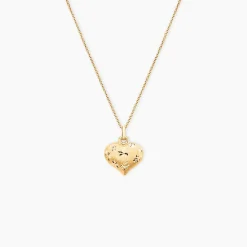 Pendentif Eudocie Coeur Mat Et Brillant Or Jaune