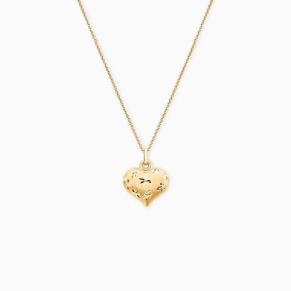Pendentif Eudocie Coeur Mat Et Brillant Or Jaune