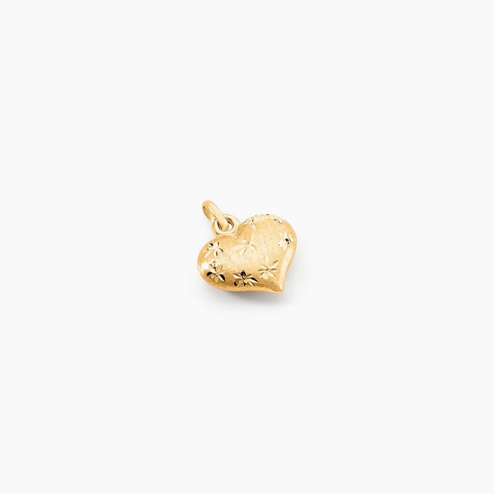 Pendentif Eudocie Coeur Mat Et Brillant Or Jaune