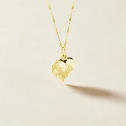 Pendentif Eudocie Coeur Mat Et Brillant Or Jaune
