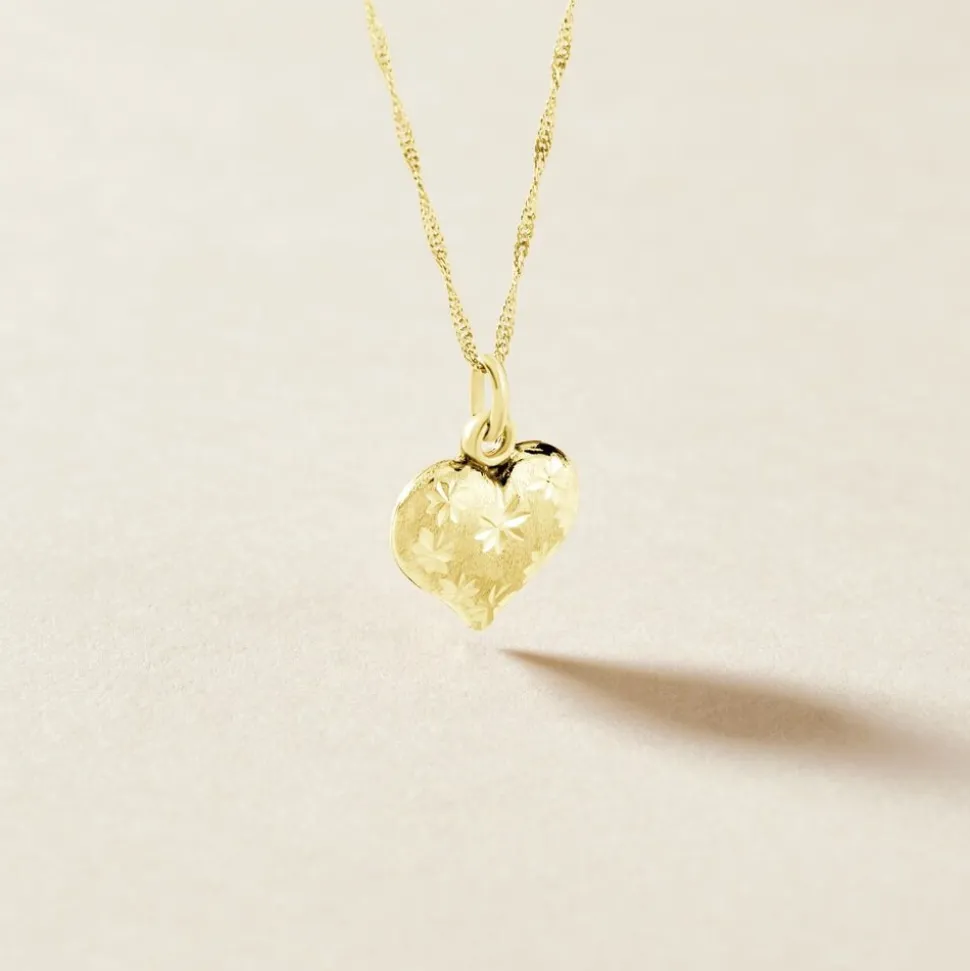 Pendentif Eudocie Coeur Mat Et Brillant Or Jaune