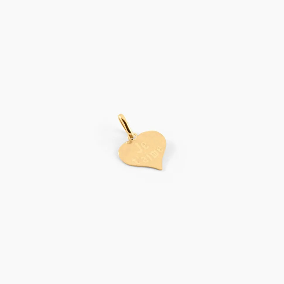 Pendentif Eudocie Coeur Message Or Jaune