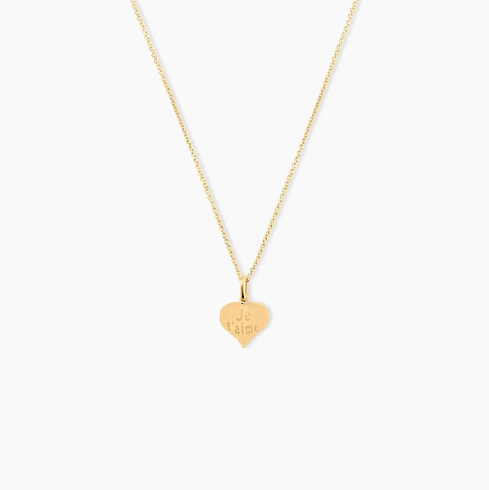 Pendentif Eudocie Coeur Message Or Jaune