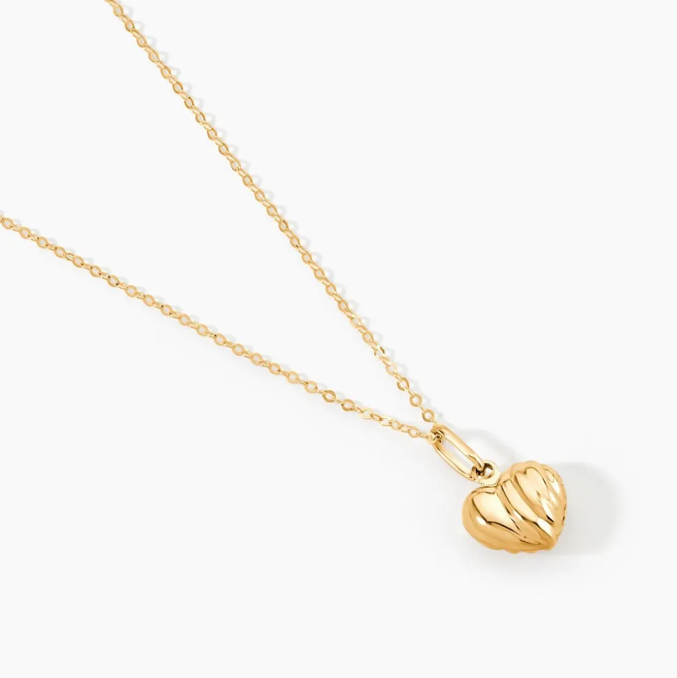 Pendentif Eudocie Coeur Stri Or Jaune