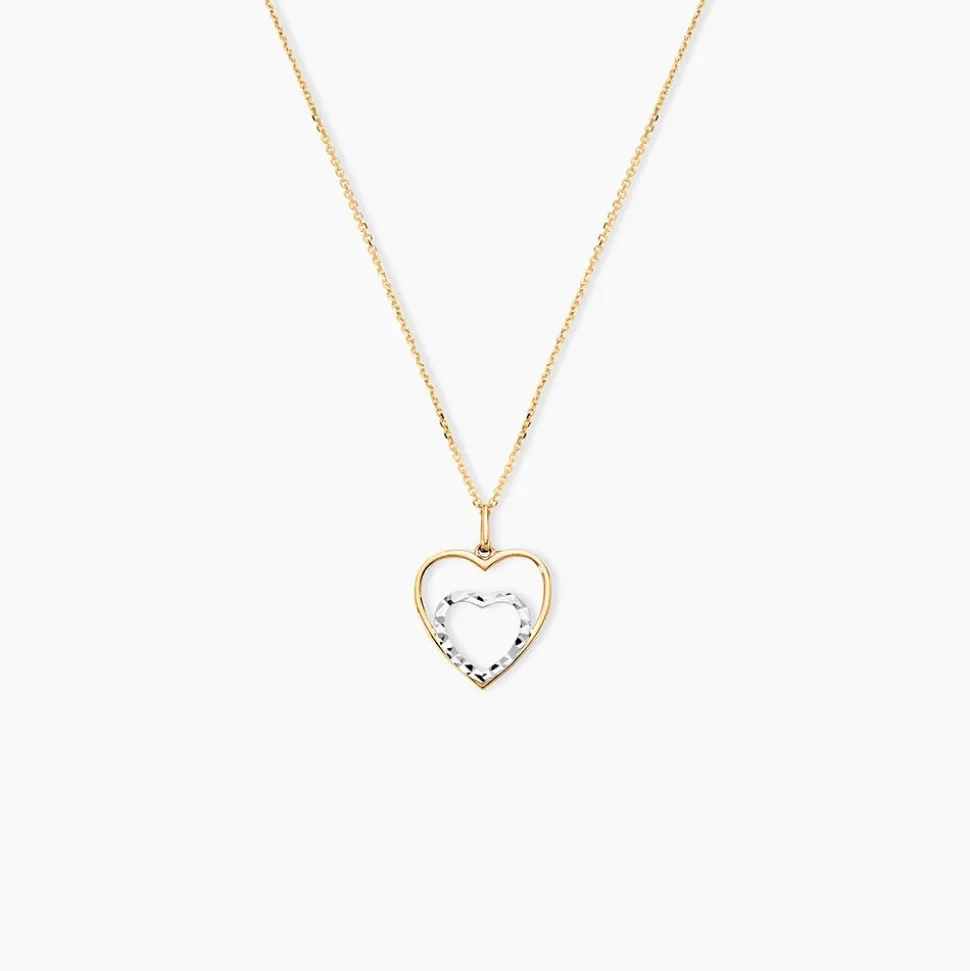 Pendentif Eudocie Double Coeurs Or Bicolore