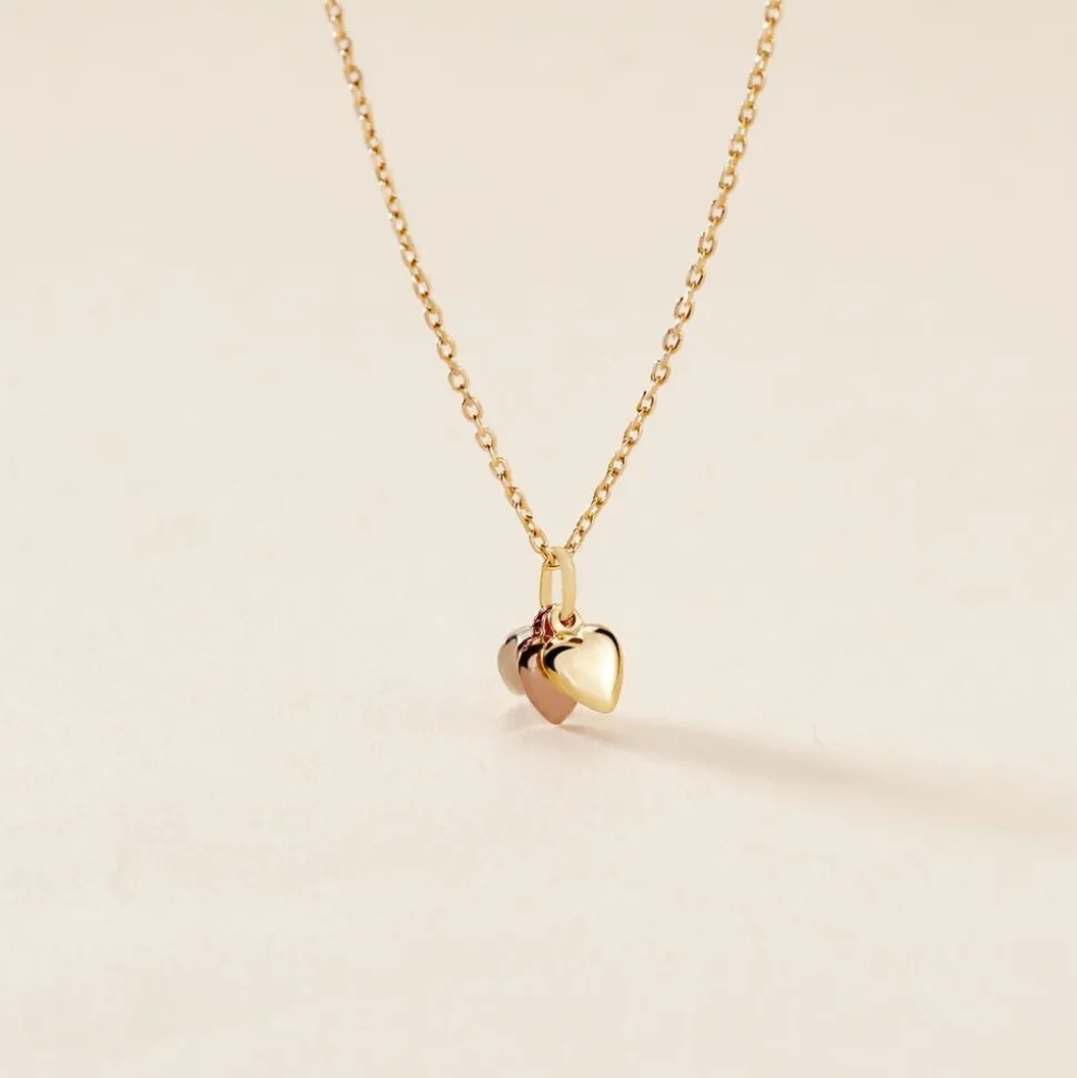 Pendentif Eudocie Triple Coeurs Or Tricolore