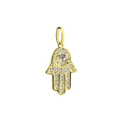 Pendentif Fatima Or Jaune Oxyde De Zirconium|Marc Orian Outlet