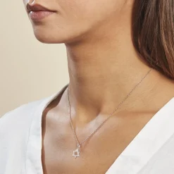 Pendentif Faye Or Blanc Oxyde De Zirconium|Marc Orian Discount