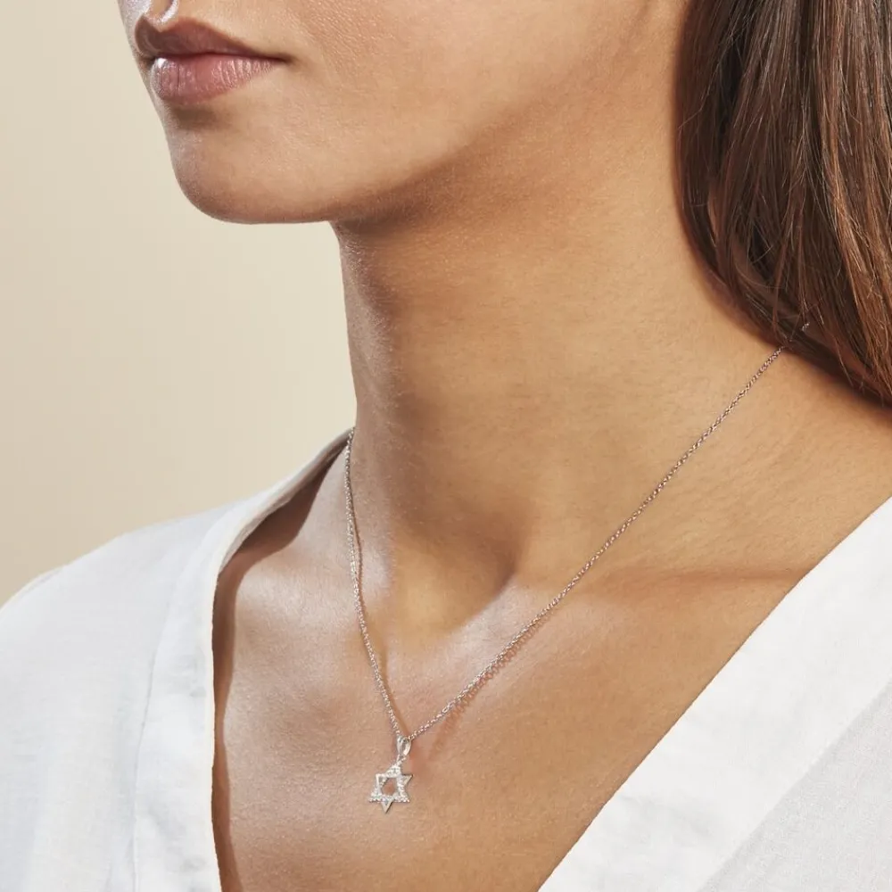 Pendentif Faye Or Blanc Oxyde De Zirconium|Marc Orian Discount