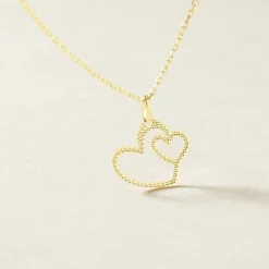Pendentif Glady Coeurs Diamantes Or Jaune