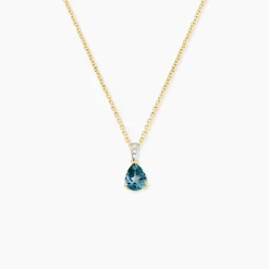 Pendentif Gorgel Or Jaune Topaze Oxyde De Zirconium