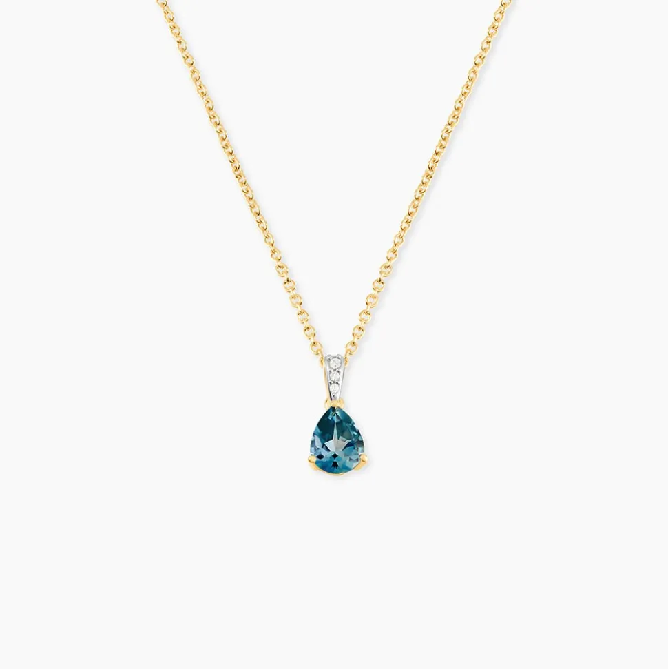 Pendentif Gorgel Or Jaune Topaze Oxyde De Zirconium
