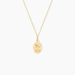 Pendentif Hadia Ange Ovale Or Jaune
